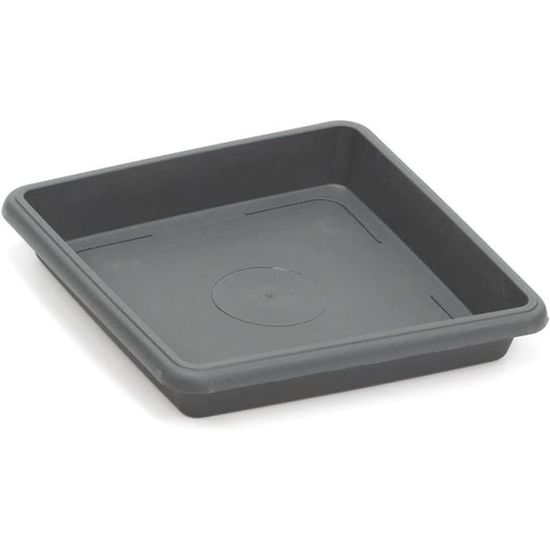 Siena Garden Soucoupe Carrée Pour Pot De Fleurs Quadro 33 Anthracite 28 X 28 Cm