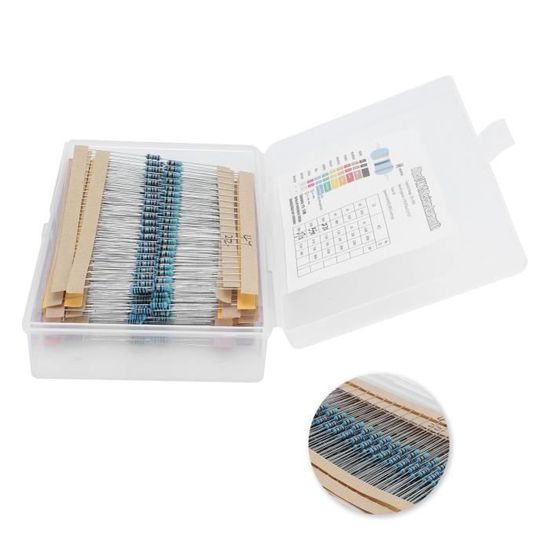 AUKENIEN Kit De 350 Résistances 1W - 35 Valeurs 1Ω à 1MΩ ±1% - Film Métallique Pour Électronique