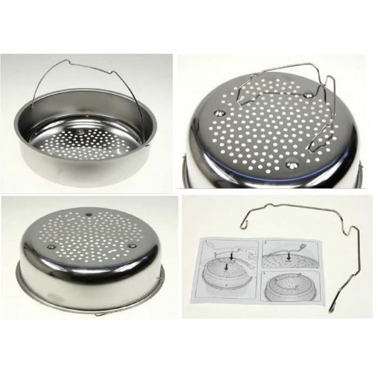 Panier Vapeur Inox Pour Auto-Cuiseur SEB - Remplace SS-980449 | Compatible Multi Modèles