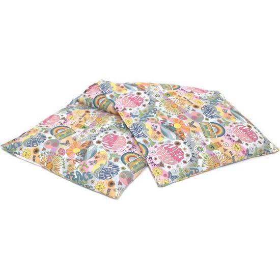 Coussin Chauffant Micro-ondes Leschi - 50x20 Cm - Coton Bio, Graines De Blé Bio - 8 Compartiments - 4