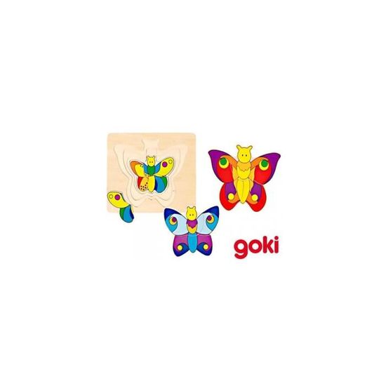 Puzzle 4 couches papillon - GOKI - Animaux - Moins de 100 pièces - Bébé - Mixte