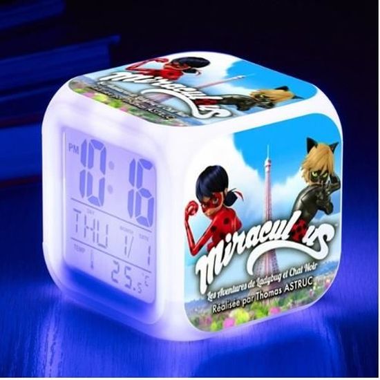 Reveil Digital lumineux MIRACULOUS personnalisé avec le prénom de votre choix Reveil Digital lumineux MIRACULOUS personnalisé avec le prénom de votre choix