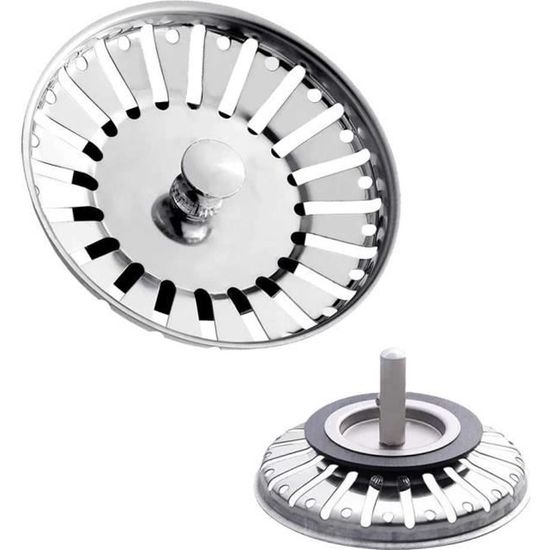 Lot De 2 Filtres D’évier En Acier Inoxydable – 11 Cm Diamètre Extérieur, 8 Cm Intérieur, Poignée Pour Un Retrait Facile - 2