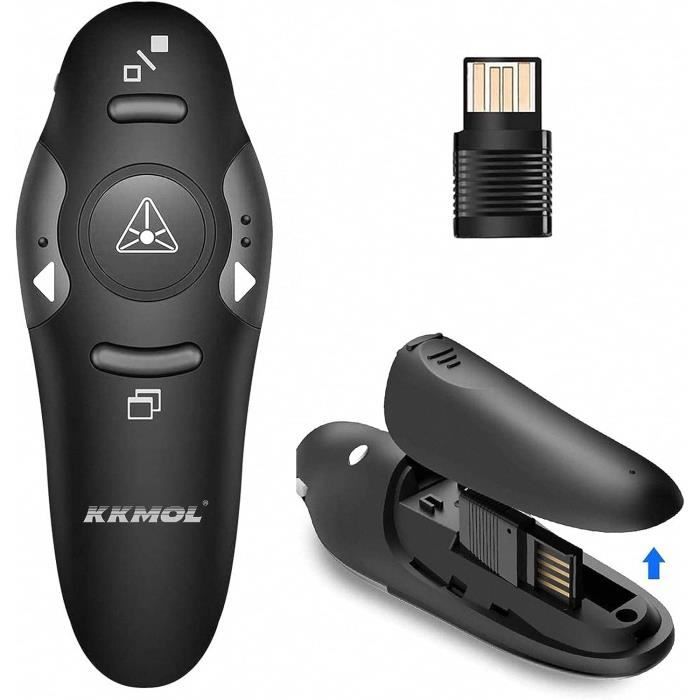 Présentateur sans fil USB présentation Powerpoint Clicker stylo  télécommandé PPT avec souris pc télécommande lumière rouge 
