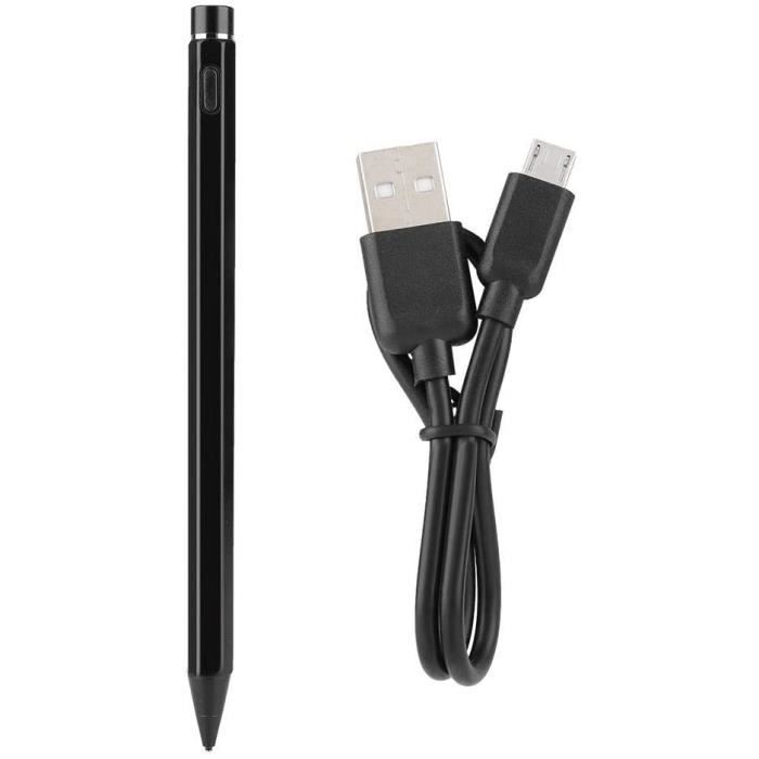 Lot De 5 Stylets Double Tête Haute Précision - Compatible écrans Tactiles, Tablettes, Smartphones - Couleurs Assorties Noir, Blanc, Rose, Bleu