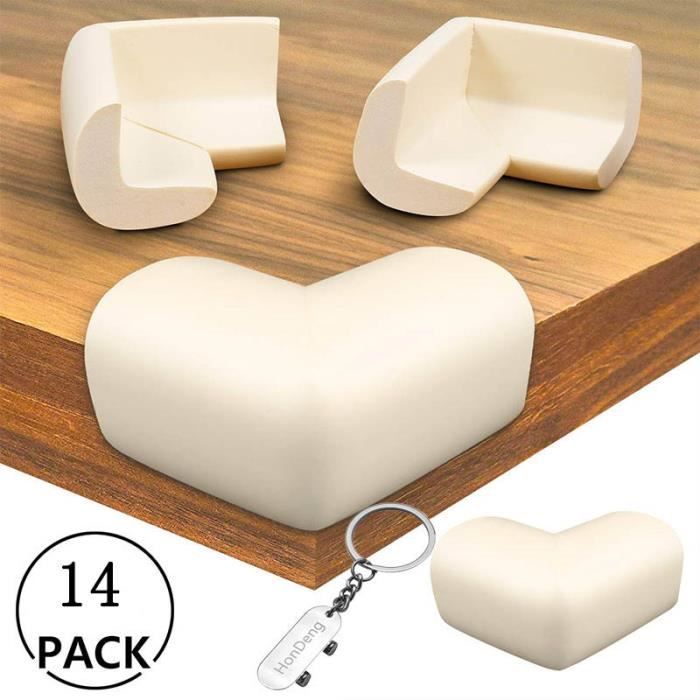 14pcs, Protection Coin de Table, Mousse Souple Sécurité Bébé Angle Droit Anti-Chocs Protege de Coins pour Tables et Tout Meubles.