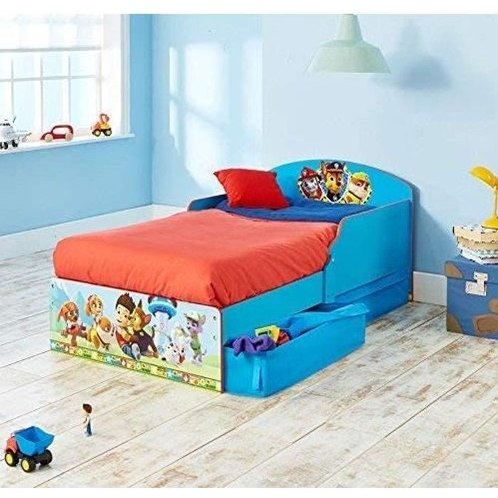 La Pat' Patrouille Lit pour enfants avec espace de rangement 140 X70 cm