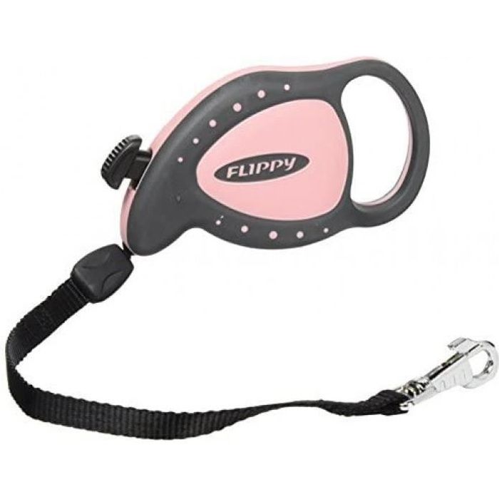 Flippy Mini Deluxe Laisse À Enrouleur Pour Petits Chiens Et Chats Rose