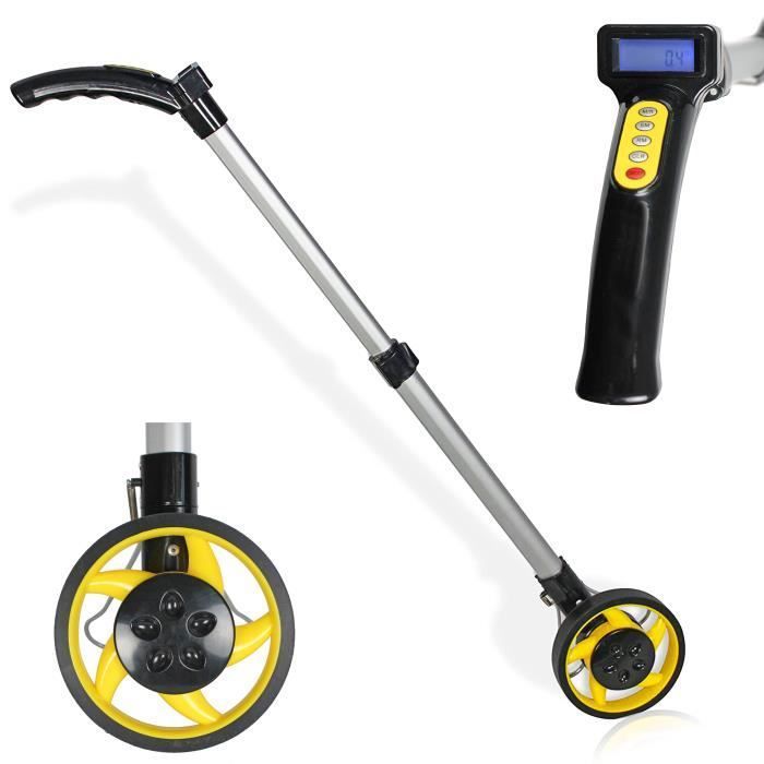 Odomètre Electronique - Roue de Mesure avec Ecran Digital - Aluminium - Manche Télescopique