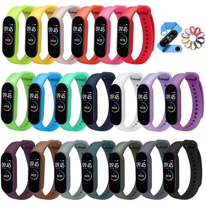 ivoler 20 Couleurs Bracelet Mi Band 5-6, Bracelet De Rechange Xiaomi Mi Smart Band 5-6 (NFC) Sangle Remplacé, Montre Connectée X723