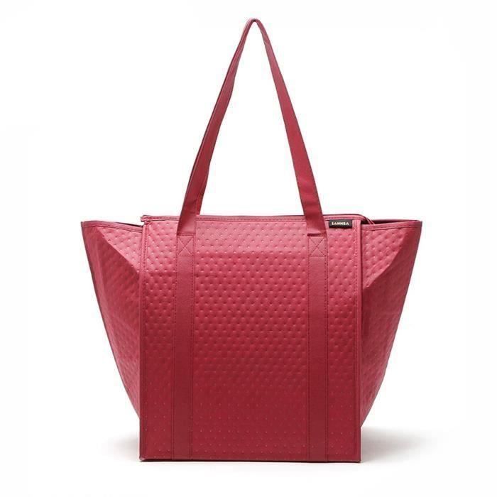 25L Sac Isotherme Réfrigérée Pour Lunch Box Non Tissé Film d'aluminium ROUGE FR31561