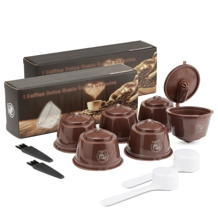 Petit déjeuner - Café,Capsules de café de nescafé Dolce Gusto, réutilisables, filtres, goutteurs, paniers - Type 6pcs Brown Crema
