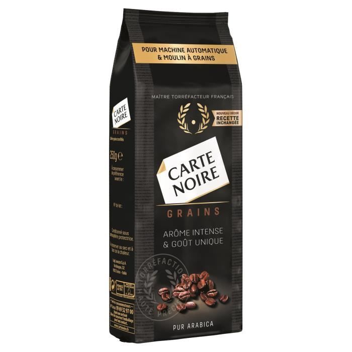 CARTE NOIRE Café en grains Pur Arabica - Paquet de 250 g
