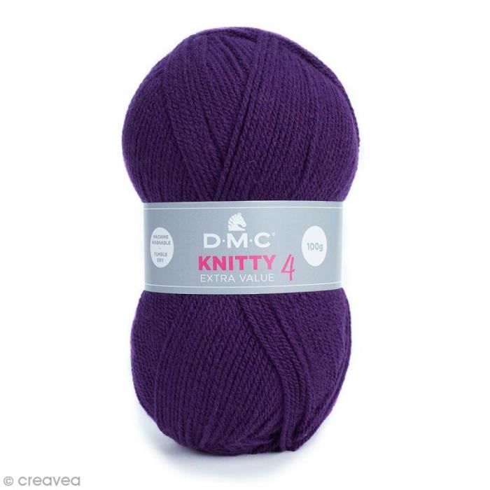 Laine Knitty 4 DMC - 100 g Laine Acrylique Knitty 4, de DMC :Coloris: Aubergine 840Matière : 100 % acrylique Poids : 100 g Longueur