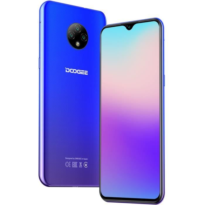 Telephone portable Débloqué DOOGEE X95 4G Ecran 6.52 Pouces, 3Go RAM+16Go ROM Dual SIM caméra 13MP+5MP, 4350 mAh, Android 10 - Bleu