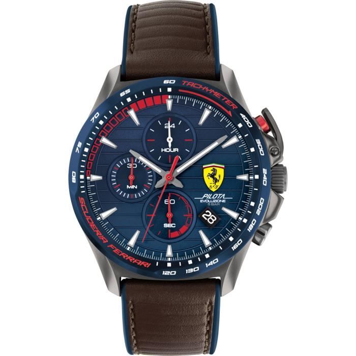 Ferrari - Montre Hommes - Quartz - Chronographe - Bracelet Cuir Marron - 0830848