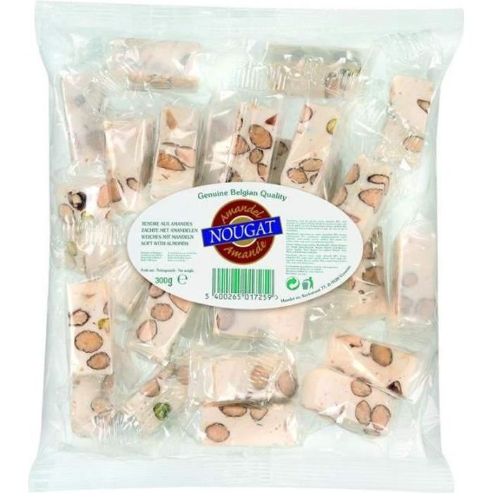 Nougat Tendre aux Amandes 28% Sachet de 300 grs