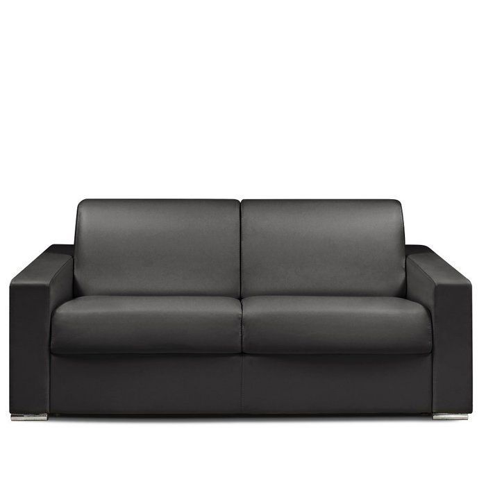 Canapé convertible EXPRESS 140cm DREAMER polyuréthane noir matelas 16 cm noir Cuir Inside75