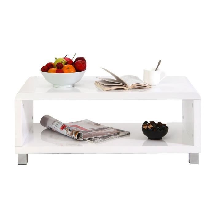Table basse design laquée blanche ROXY