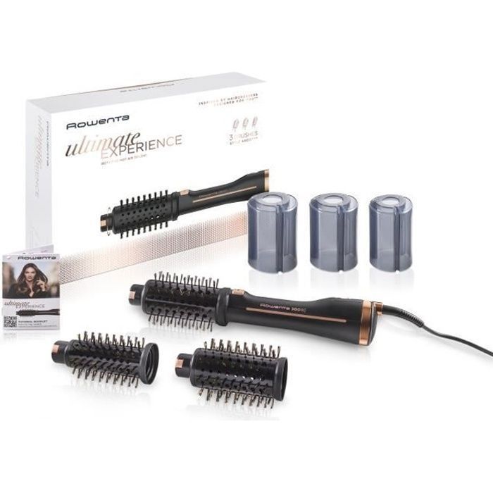 ROWENTA CF9620F0 Ultimate Experience Brosse soufflante 2en1 rotative, Sèche, Coiffe, 3 brosses, Réduit électricité statique
