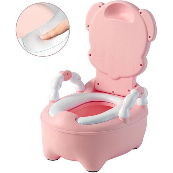 Siège de Toilette bébé Réducteur de WC Enfant Potty Pot Toilette Chaise pliable en Plastique Rose Antidérapant VINTEKY®