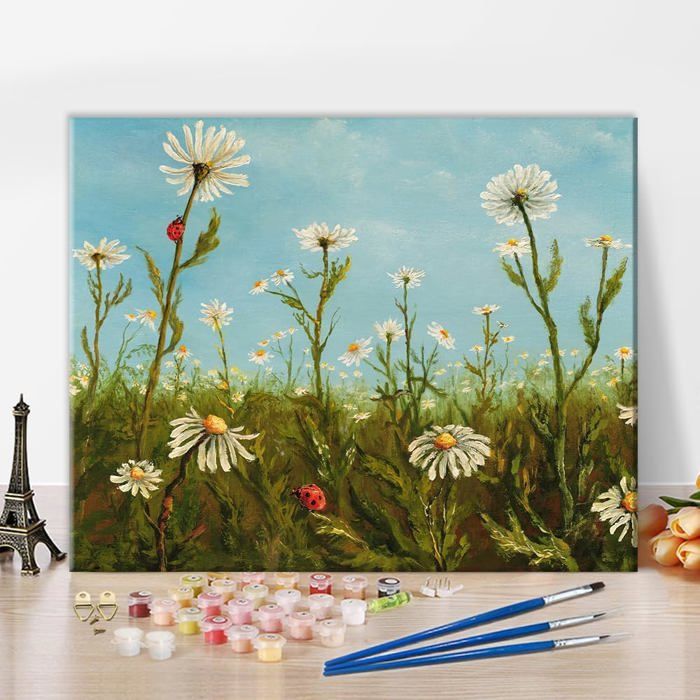 ARTOWN Peinture Par Numéro Adulte, DIY Peinture à L'huile Peindre Avec Pinceaux Et Acryliques Bricolage Peintures Kit De Peinture à L'huile Sur Toile Bricolage Pour Enfant 40X50CM