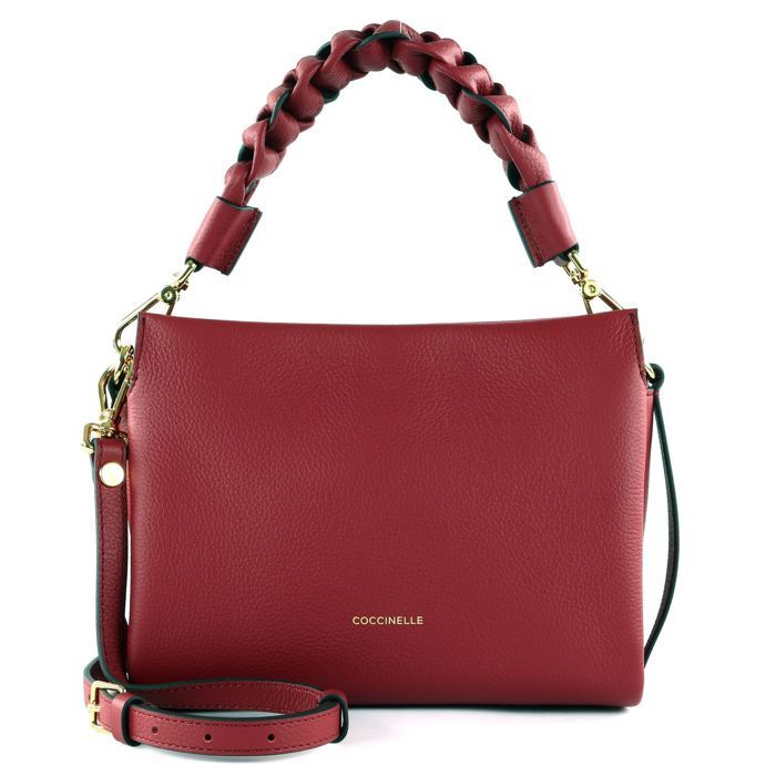 Sac à Main épaule COCCINELLE En Cuir Jaune - Fabriqué En Italie - Taille Moyenne - Occasion Très Bon état