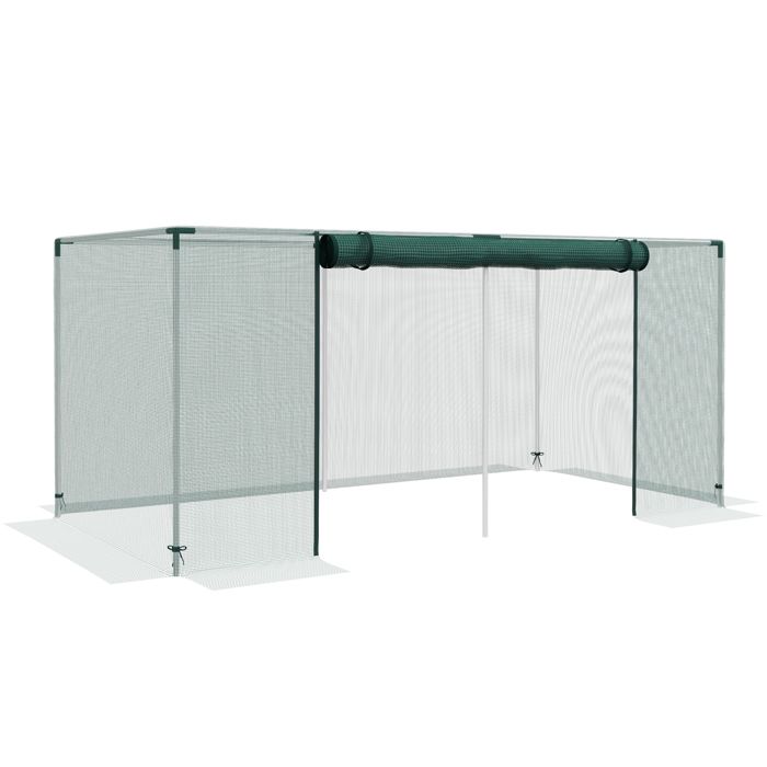 Serre de jardin - Outsunny - porte zippée - tubes en acier galvanisé - 240 x 120 x 110 cm - vert