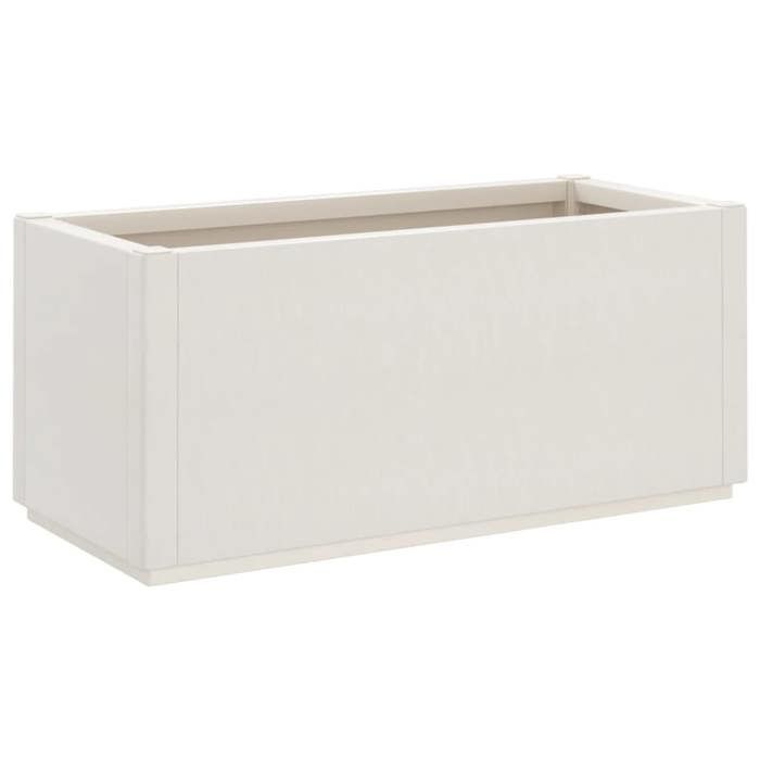 Jardinière bac lit surélevé plantes fleurs terrasse jardin 80 x 36 x 35 cm PP blanc 02_0037867