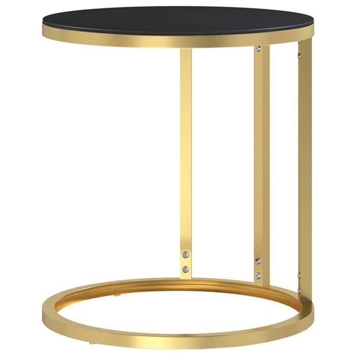 Bon plan Table basse de salon - JILI HOT - Table dappoint Doré et noir 45cm - Verre trempé - Pour chambre/Bureau Thome2006771
