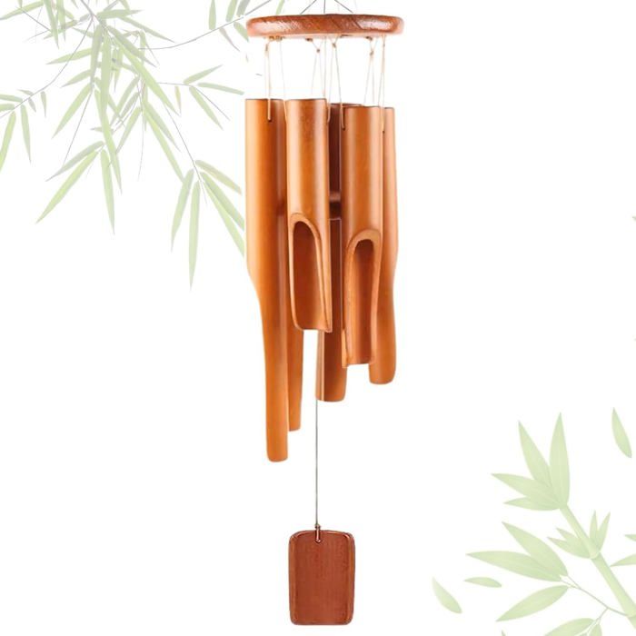Carillon Éolien Extérieur 6 Tubes Aluminium - Décoration Jardin Et Terrasse Avec Son Apaisant