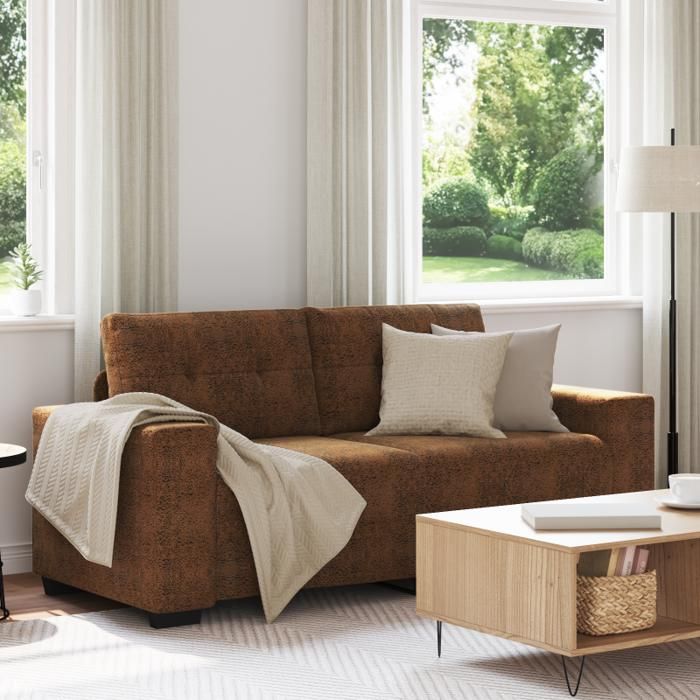 Canapé loveseat Marron 140 cm en simili cuir