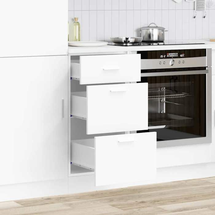 Blanc Meuble bas de cuisine - mango - Colonne cuisine - Lyon Blanc 40x46x815 cm Bois dingénierie FR1049