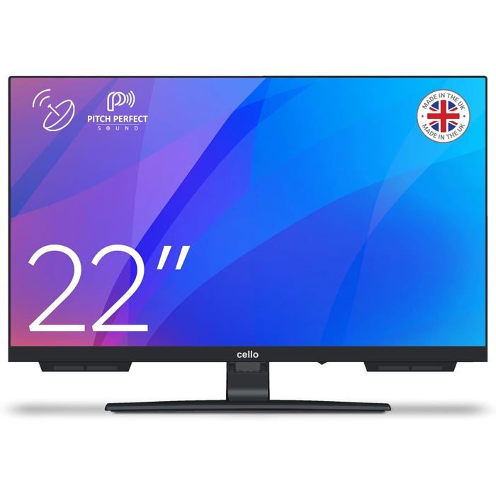 CELLO C2224SH Téléviseur 22 Full HD LED Triple Tuner DVB C S2 T2 2x HDMI Pitch Perfect Sound Noir
