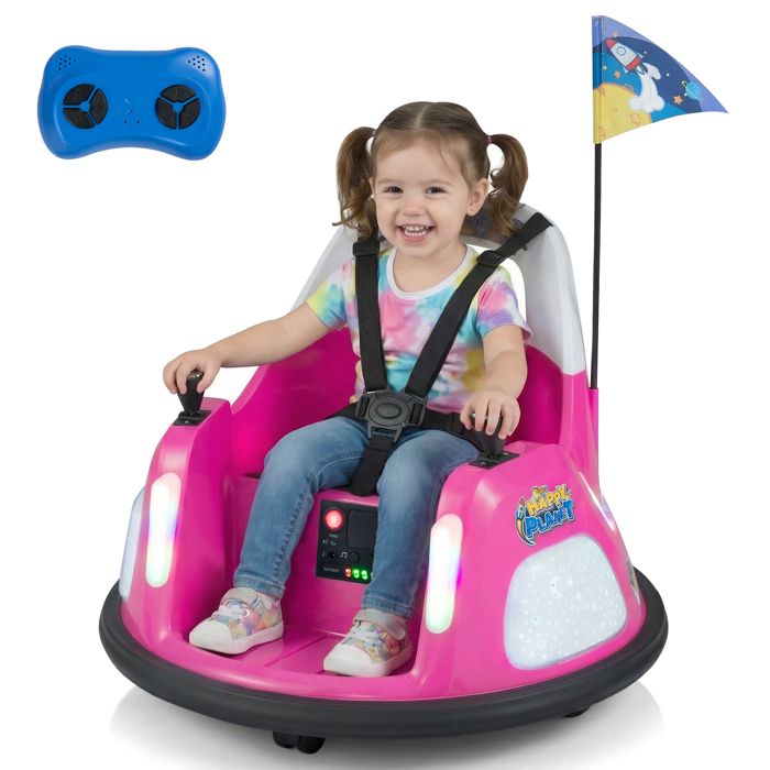 COSTWAY Auto-Tamponneuse Électrique Enfants 2.4G | Voiture 360° Télécommandée Avec LED & Musique | 3-8 Ans Bleu