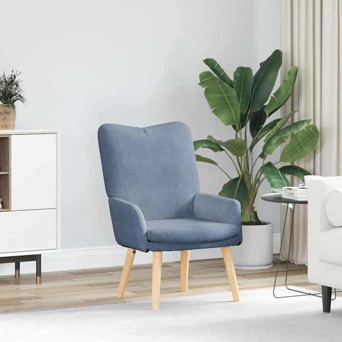 NEW 2026 Fauteuil-chaise simple - 1 pc - Poids maximal: 110 kg - Bleu 63x67x94 cm tissu L6632