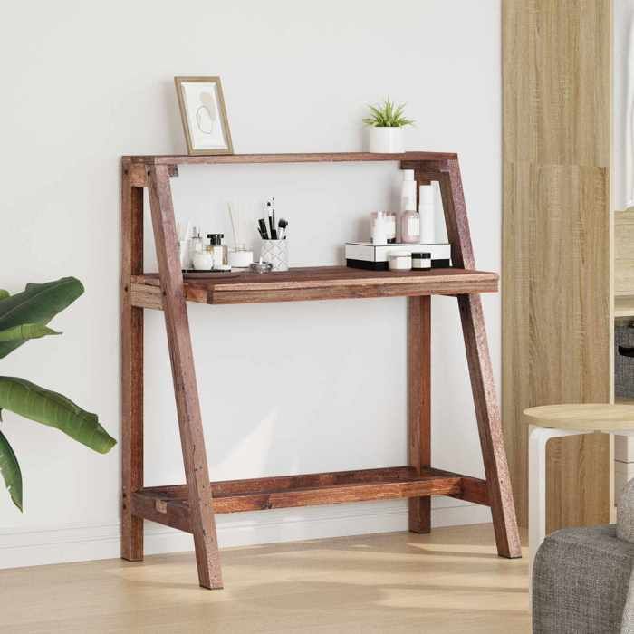 Maison soldesBureau Assis Debout 1 PERSONNE - avec Rangement - Bureau dordinateur Marron 90x50x103cm Bois Recyclé Solide 5069859