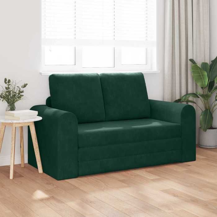 velours CANAPE CONVERTIBLE - SHIELDPRO® - Canapé-lit - 60cm Vert foncé 301125