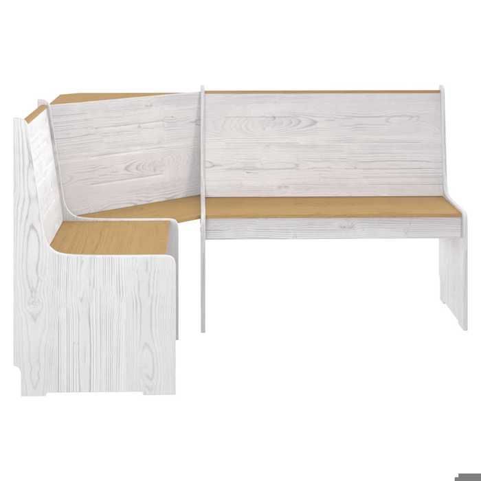 1 pc Banc de cuisine - charge max : 110 kg - Banc dangle REINE 151cm marron miel et blanc bois pin solide CL39947932015