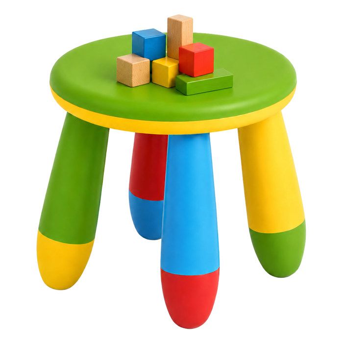 Relaxdays tabouret enfant en plastique multicolore léger stable H x P: 26 x 28 cm facile à nettoyer