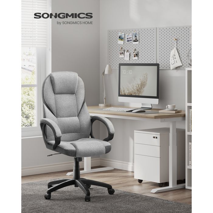 Chaise de Bureau Ergonomique Fauteuil Gamer Siège Gaming Pivotant Hauteur Réglable Gris Tourterelle Chaise de Bureau Ergonomique Fauteuil Gamer Siège Gaming Pivotant Hauteur Réglable Gris Tourterelle