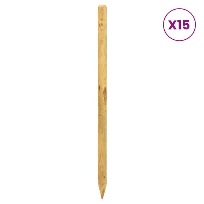Piquets de clôture - Poteaux de clôture 15 pcs - vidaXL - bois de pin massif - vert - 120 cm - bois imprégné 5743553