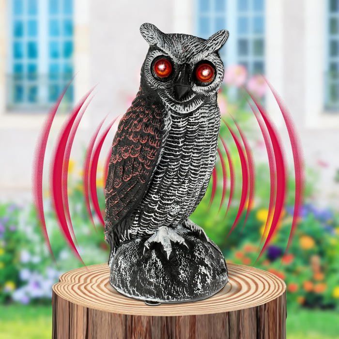 Répulsif pour oiseaux Eule protection contre les oiseaux 2 modes de fonctionnement étanche leurre deule pour pic-vert (A)