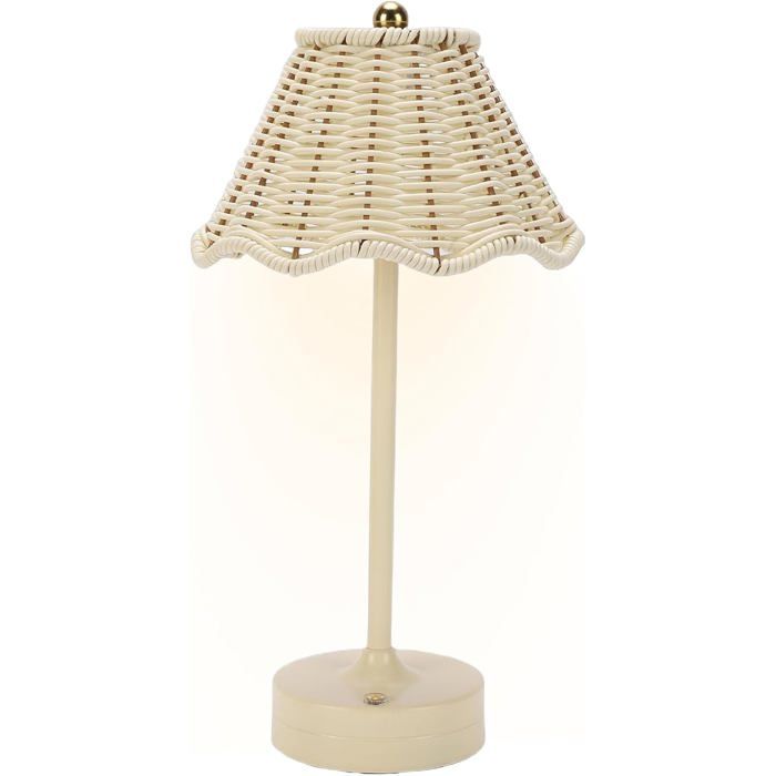 Lampe en Rotin Sans Fil Variateur Lampe de bureau LED salon bureau maison