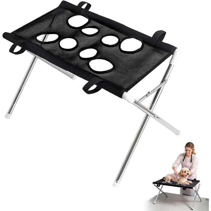 Bain pour chien - Confort filet hamac Support pliable - Toilettage à domicile - Noir