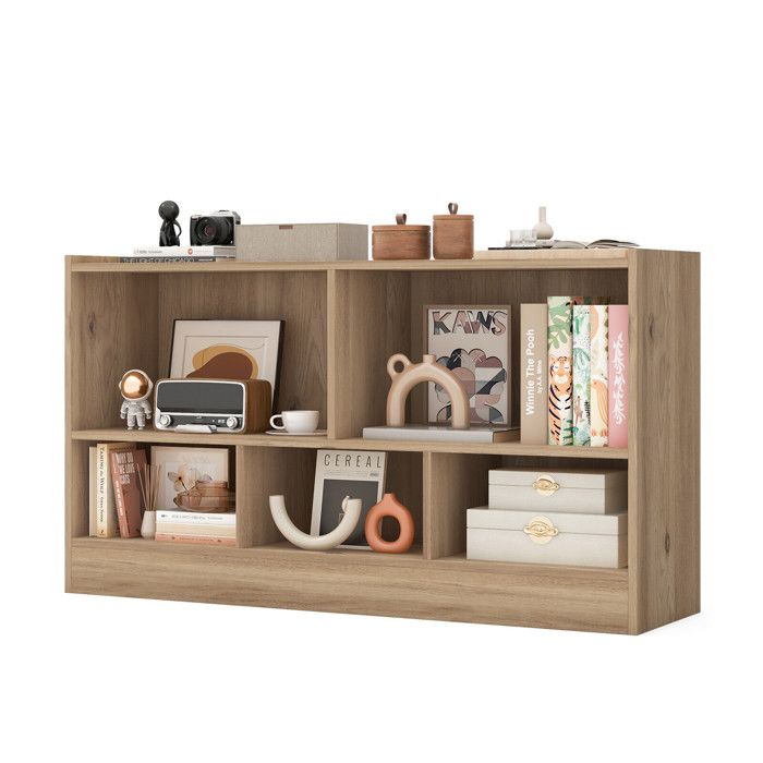 5 compartiments bibliothèque enfant avec rangement jouets en bois meuble de stockage pour chambre et salle de jeux