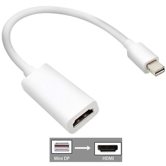 Mini DP vers HDMI 15cm Adaptateur Audio 4 en 1 Mini DisplayPort DP vers HDMI, connecteur de