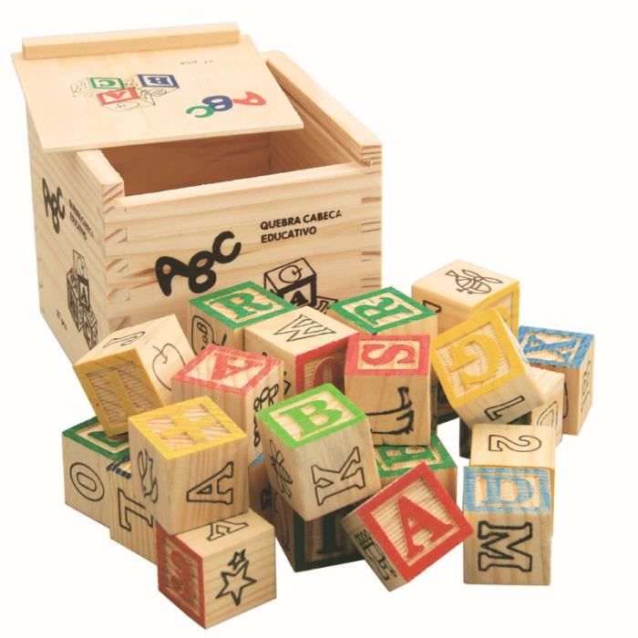 Lot de 27 Pièces Cubes en Bois Alphabet Muméro Jeu de Construction Jouet  Éducatif Cadeau Pr Enfant Bébé Mixte - Cdiscount Jeux - Jouets