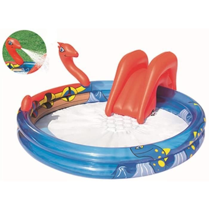 , Pataugeoire Familiale, Fontaine À Toboggans, Jeux Aquatiques D'été Et Plancher Gonflable 203cm