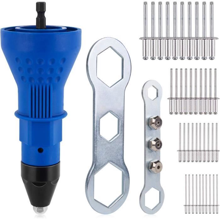 Riveteuses Pistolet À Rivet Perceuse Sans Fil Électrique Outil Rivetage Adaptateur D écrou 3